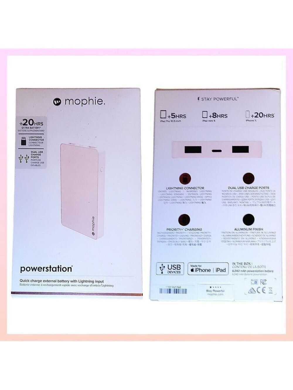 MOPHIE POWERSTATION EXTERNAL BATTERY 6040MAH ROSE GOLD